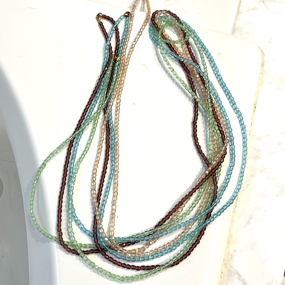 Delicate Multicolor Beaded Necklace Bundle of 4
